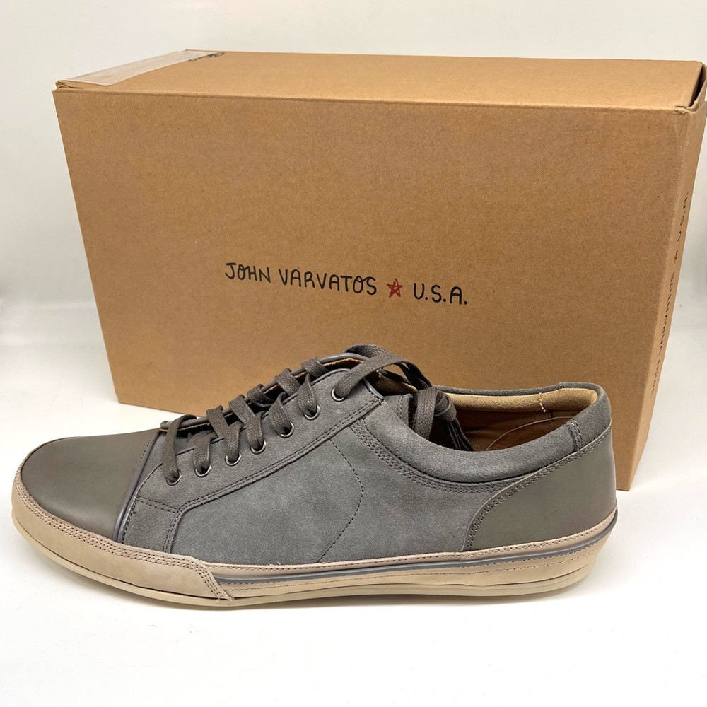 John Varvatos Gray Minimalist Sneakers